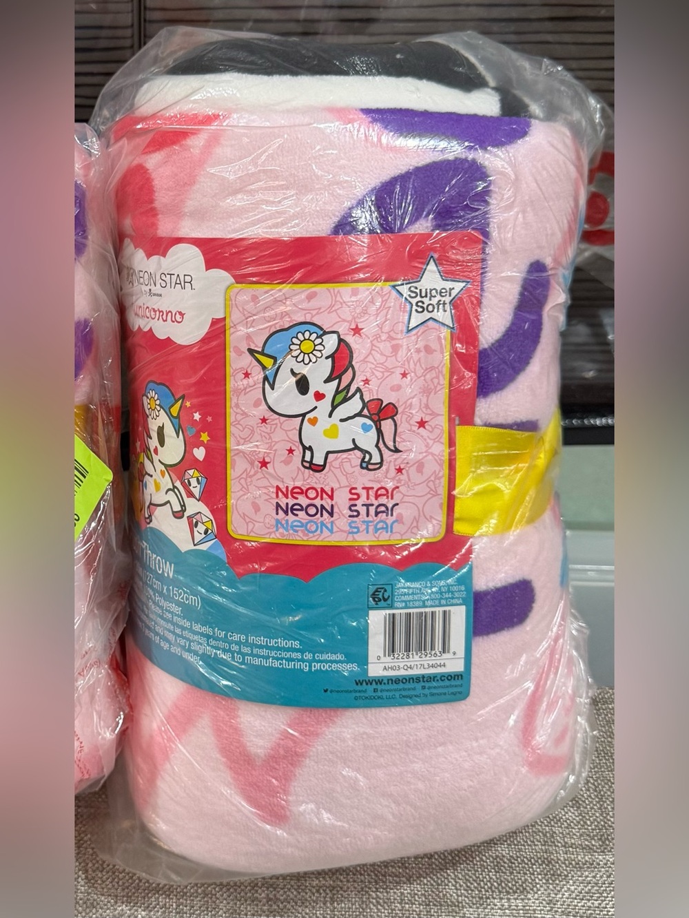 Neon Star Tokidoki Unicorno Plush Throw Blanket Pink Dolce Cute Kawaii NEW NWT